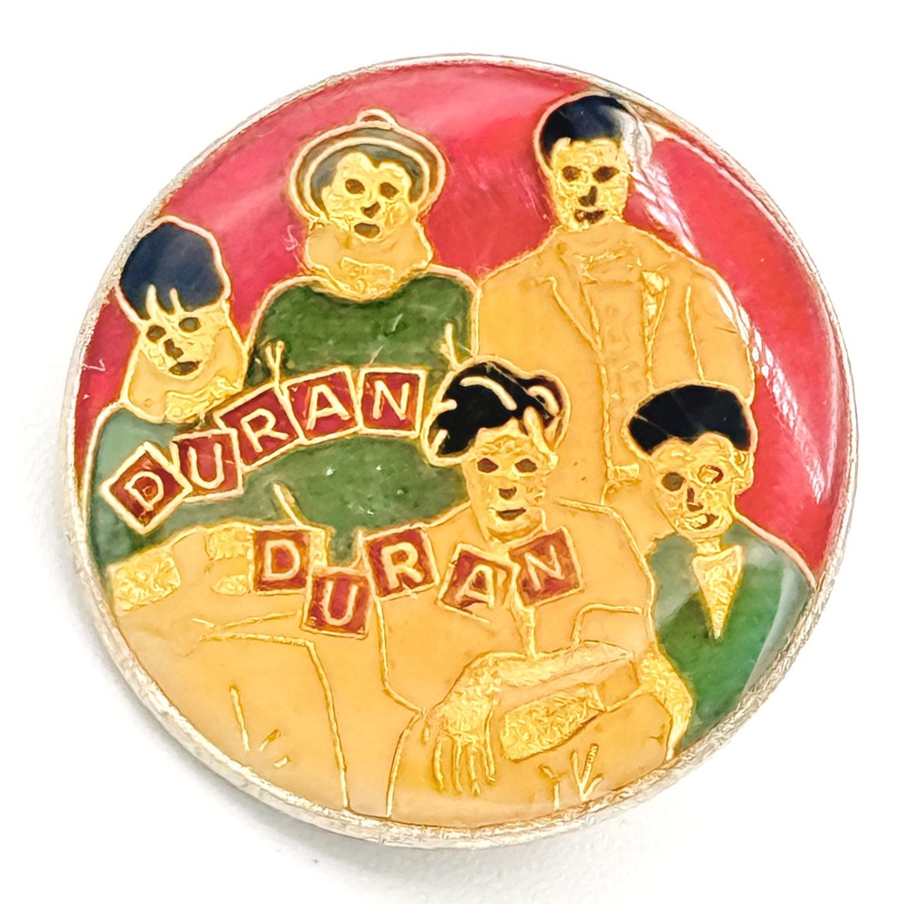 Duran Duran‎ Authentic Vintage Enamel Lapel Pin Faces 80s New Wave Rio Era Merch